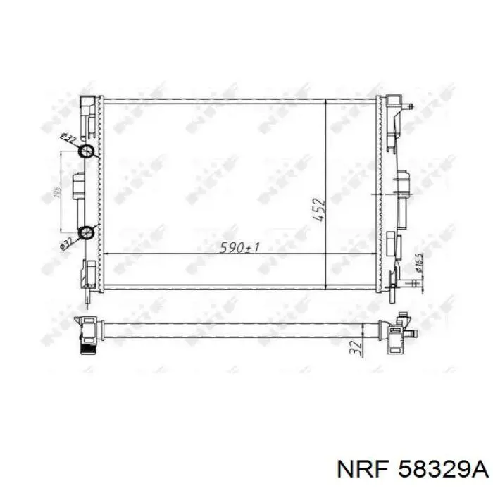 58329A NRF Radiador de esfriamento de motor