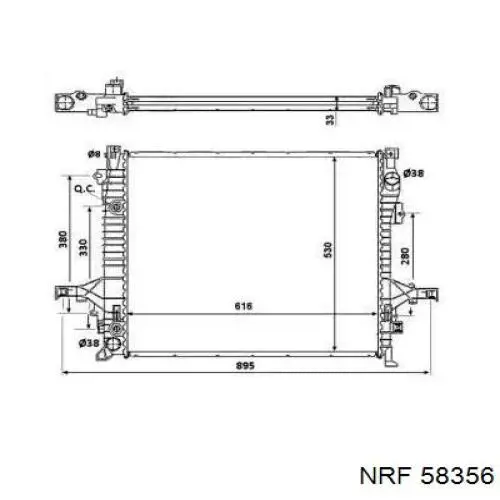 Compre 58356 NRF Radiador de esfriamento de motor