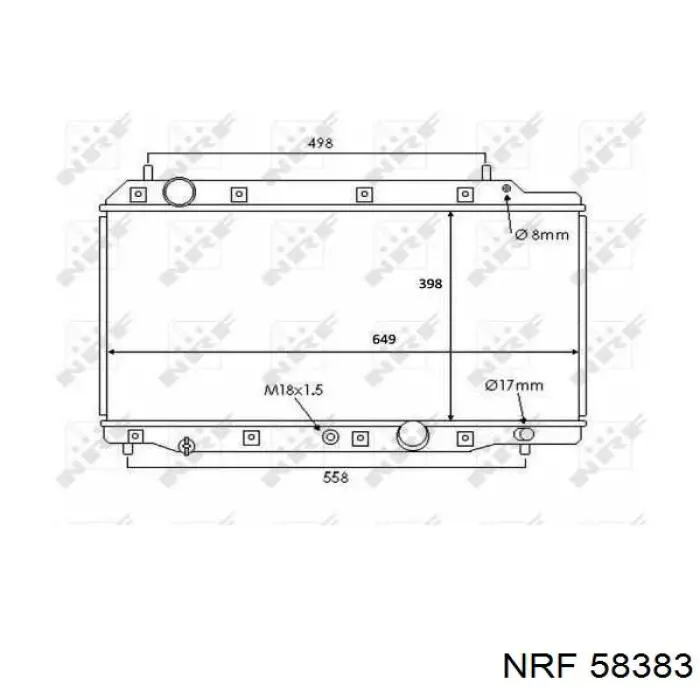 58383 NRF Radiador de esfriamento de motor