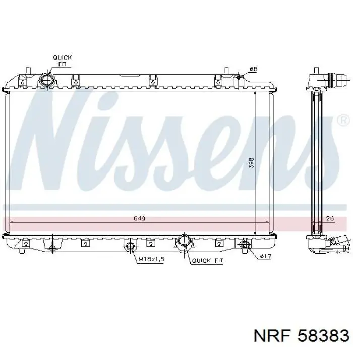 Compre 58383 NRF Radiador de esfriamento de motor