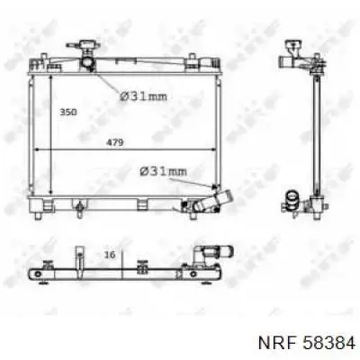 58384 NRF Radiador de esfriamento de motor
