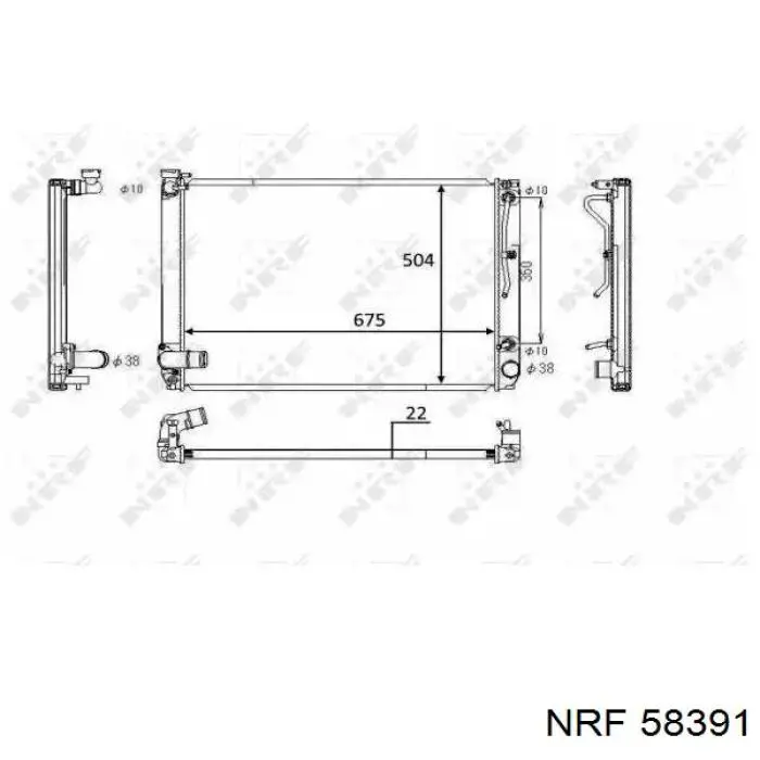 58391 NRF Radiador de esfriamento de motor