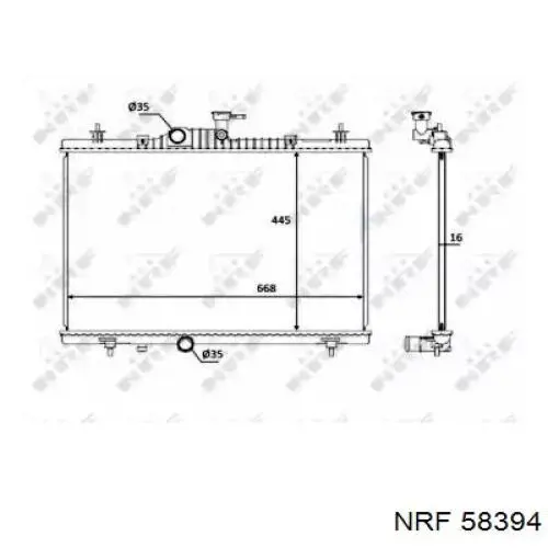 58394 NRF Radiador de esfriamento de motor