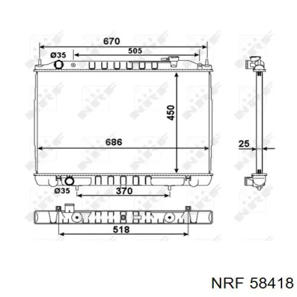 Radiador de esfriamento de motor BM1835 Magneti Marelli
