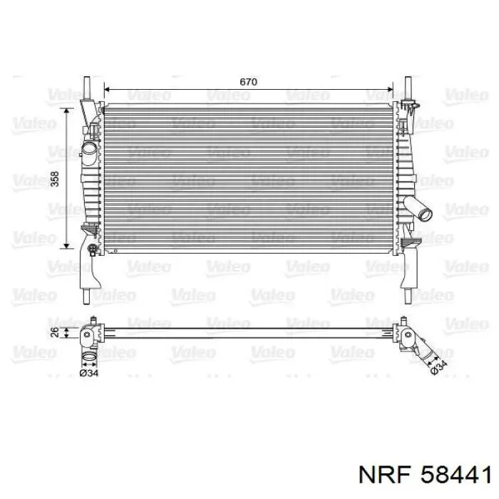 Compre 58441 NRF Radiador de esfriamento de motor