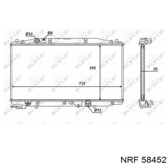 58452 NRF Radiador de esfriamento de motor