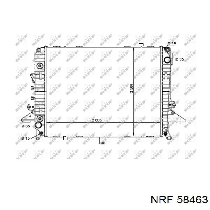 58463 NRF Radiador de esfriamento de motor