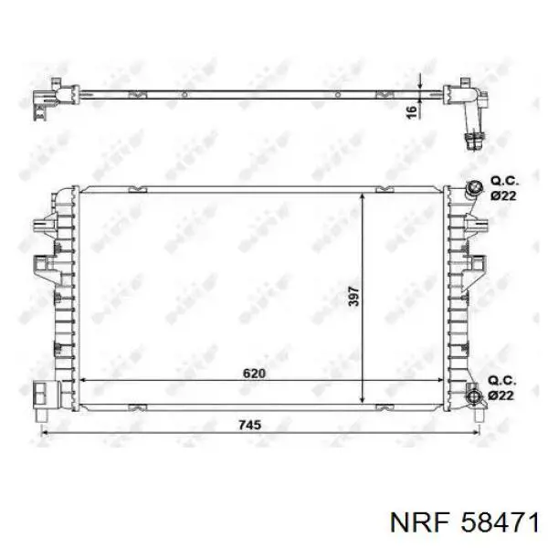 Radiador de esfriamento de motor adicional PL443457 Koyorad