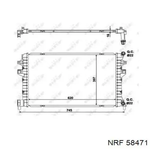 Radiador de esfriamento de motor adicional Koyorad PL443457