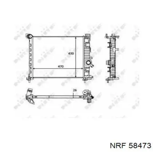 58473 NRF Radiador de esfriamento de motor