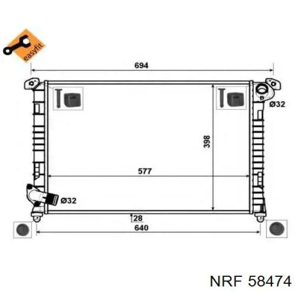 Radiador de esfriamento de motor NRF 58474 preço, a partir de 144,97 USD