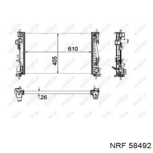 Radiador de esfriamento de motor NRF 58492 preço, a partir de 120,25 USD