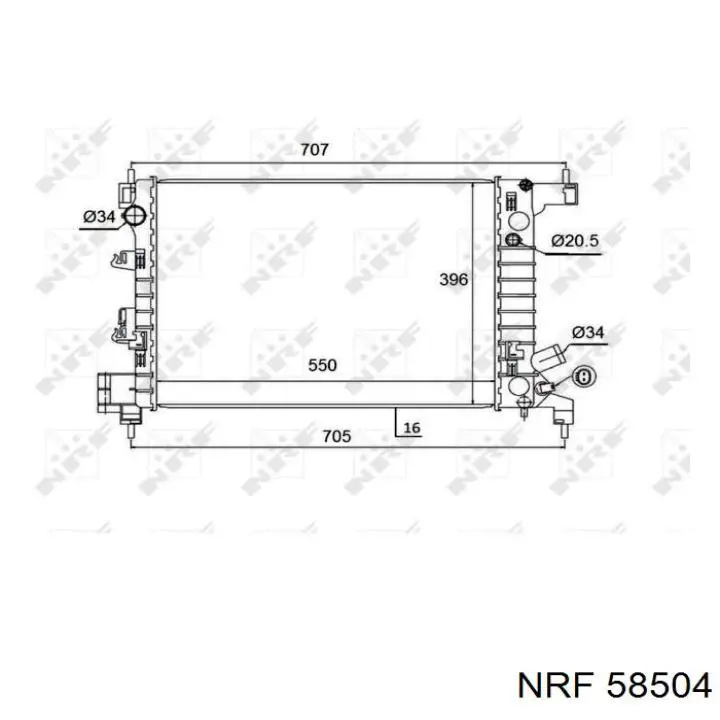 Compre 58504 NRF Radiador de esfriamento de motor
