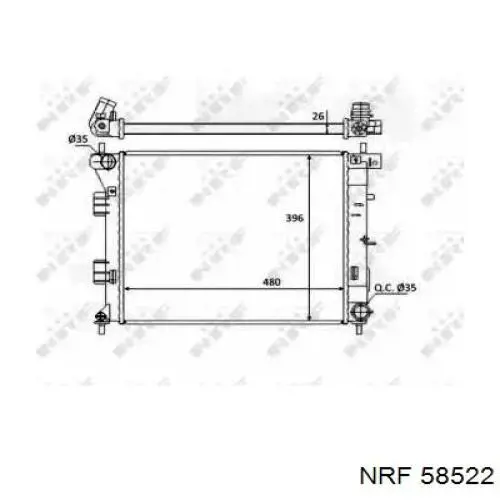 58522 NRF Radiador de esfriamento de motor