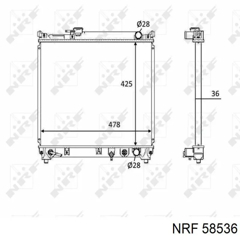 58536 NRF Radiador de esfriamento de motor