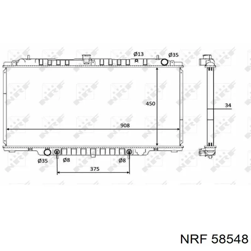 21460VB301 Nissan/Infiniti Radiador de esfriamento de motor
