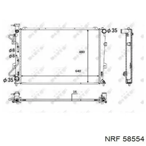 58554 NRF Radiador de esfriamento de motor