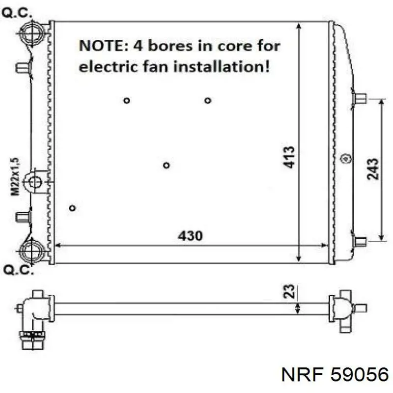 Compre 59056 NRF Radiador de esfriamento de motor