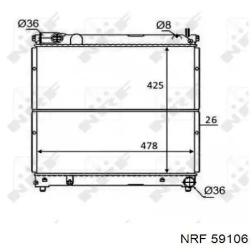 Compre 59106 NRF Radiador de esfriamento de motor