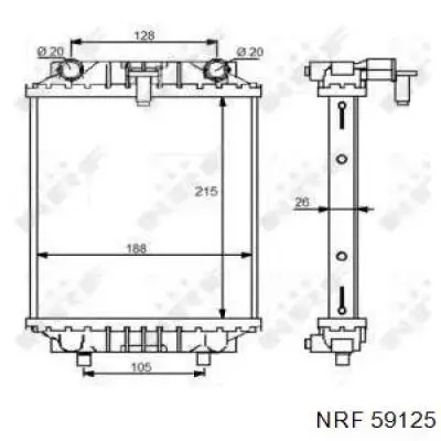 59125 NRF Radiador de esfriamento de motor adicional