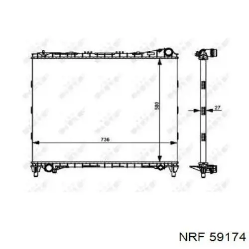 RO3010117 Land Rover Radiador de esfriamento de motor