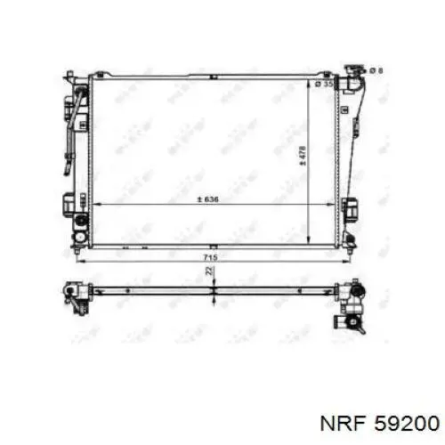 59200 NRF Radiador de esfriamento de motor