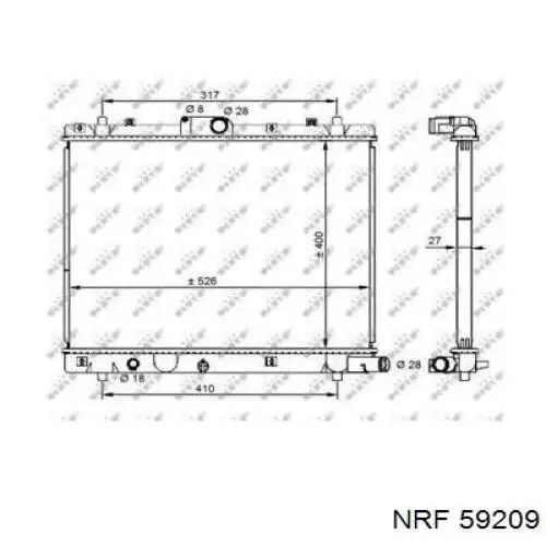 59209 NRF Radiador de esfriamento de motor