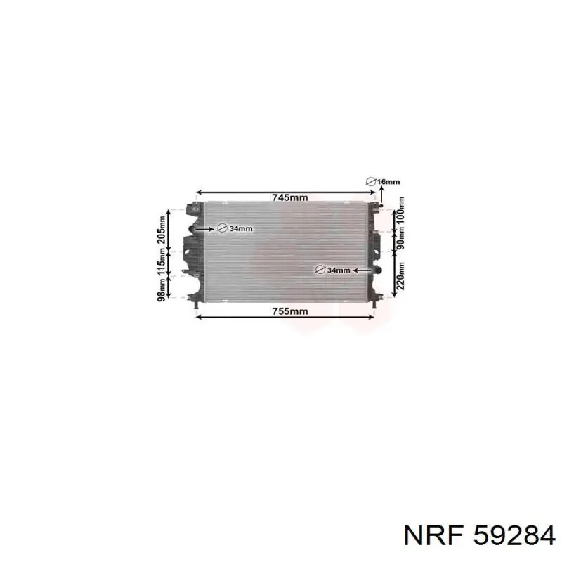 32D2082 Polcar Radiador de esfriamento de motor