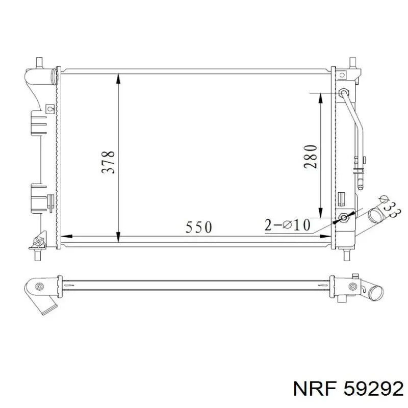 59292 NRF Radiador de esfriamento de motor