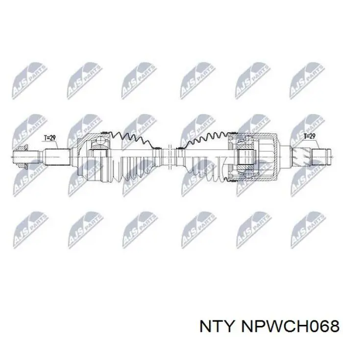 Semieixo (acionador) dianteiro esquerdo NTY NPWCH068 preço, a partir de 123,06 USD