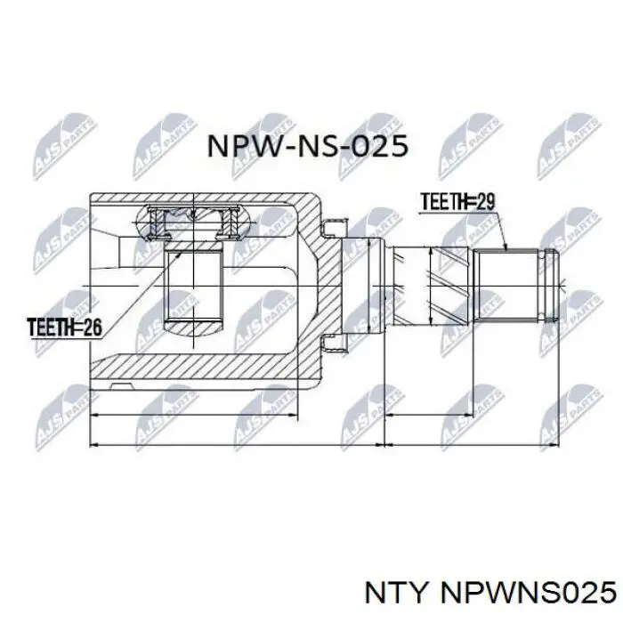 Junta homocinética externa dianteira NTY NPWNS025 preço, a partir de 55,46 USD