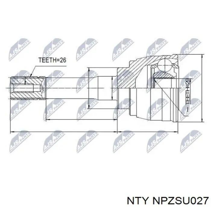 Junta homocinética externa dianteira NTY NPZSU027 preço, a partir de 55,29 USD