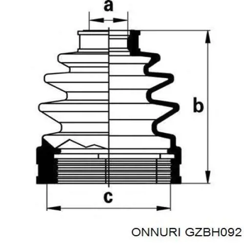 Compre GZBH092 Onnuri Bota de proteção interna de junta homocinética do semieixo dianteiro