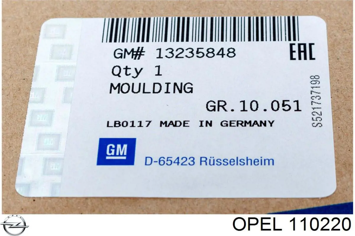Moldura de pára-brisas Opel 110220 preço, a partir de 15,63 USD