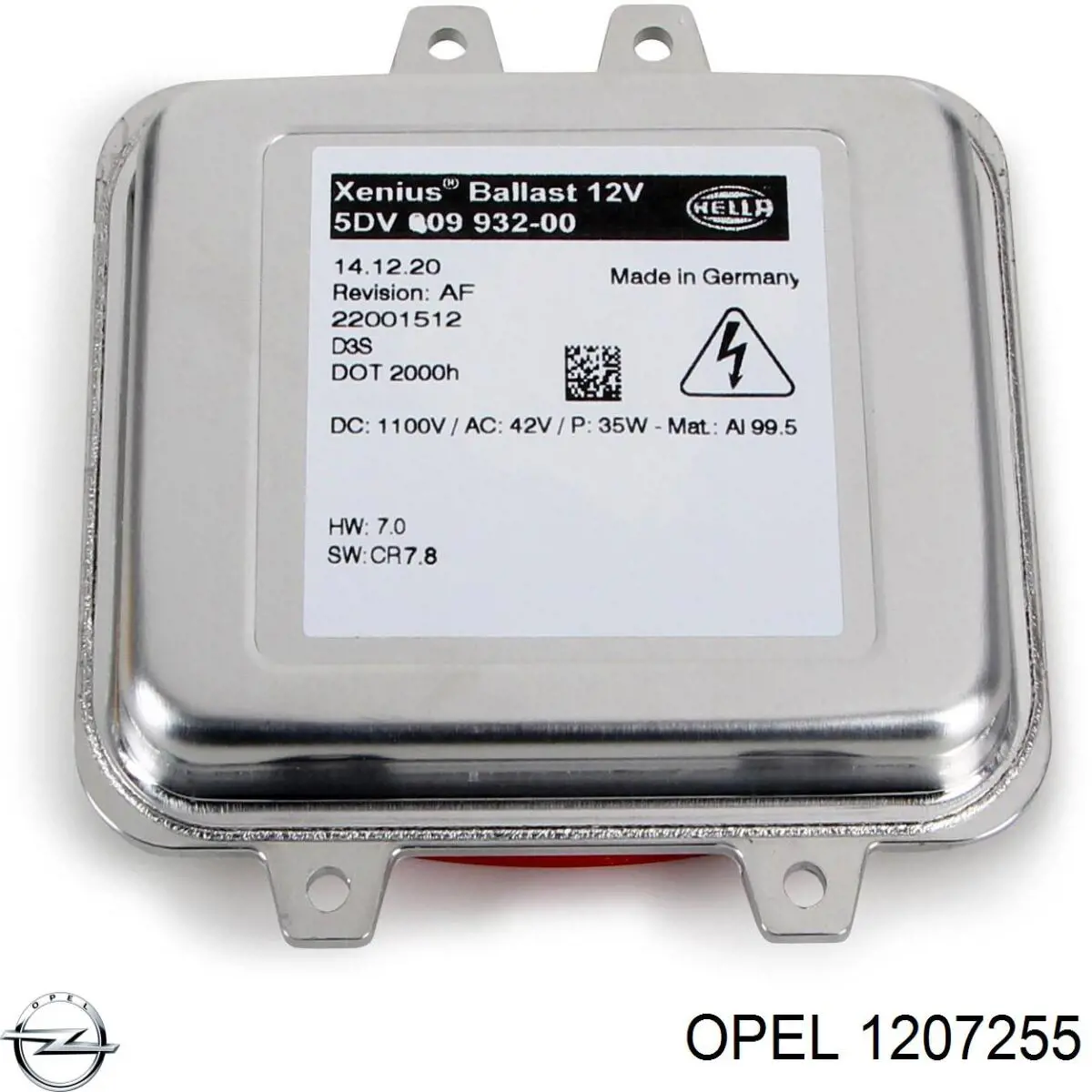 Xénon, unidade de controlo 13434016 General Motors