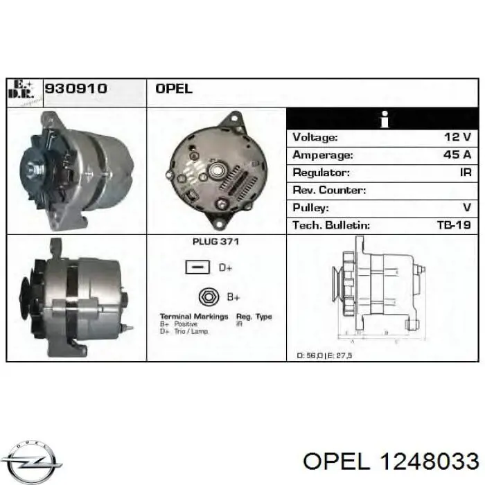 Sensor de pressão de óleo Opel 1248033 preço, a partir de 37,05 USD