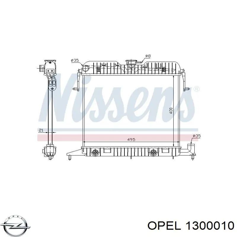 Radiador de esfriamento de motor 1300010 Opel