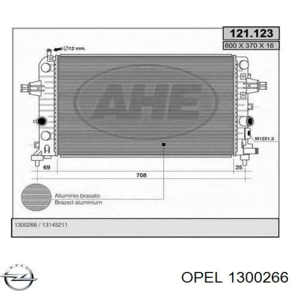 1300266 Opel Radiador de esfriamento de motor