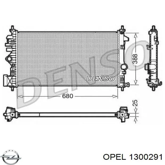 Compre 1300291 Opel Radiador de esfriamento de motor