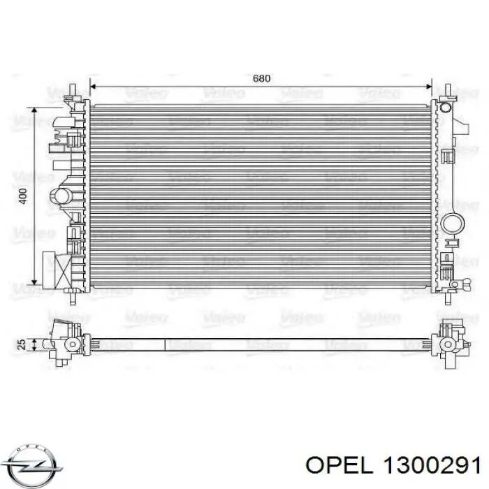 Radiador de esfriamento de motor Opel 1300291 preço, a partir de 112,60 USD