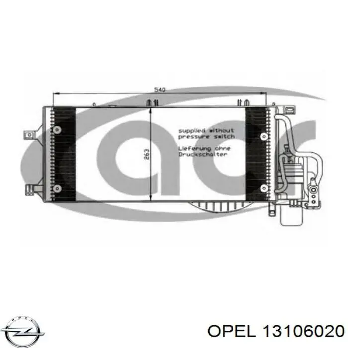 Radiador de aparelho de ar condicionado Opel 13106020 preço, a partir de 60,89 USD