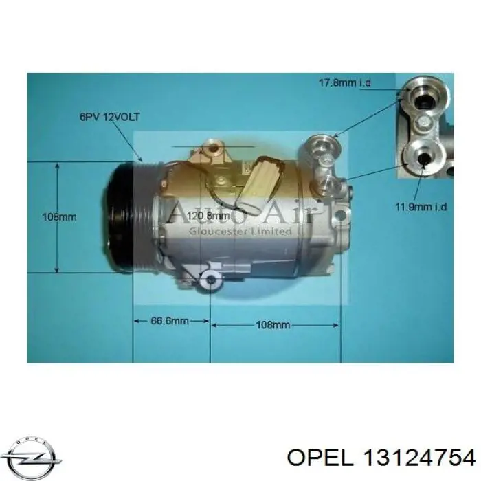 Compre 13124754 Opel Compressor de aparelho de ar condicionado