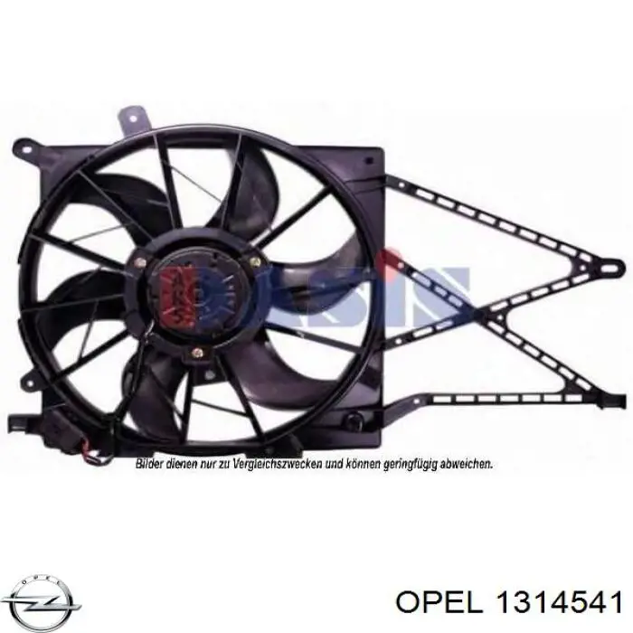 Compre 1314541 Opel Difusor do radiador de esfriamento, montado com motor e roda de aletas