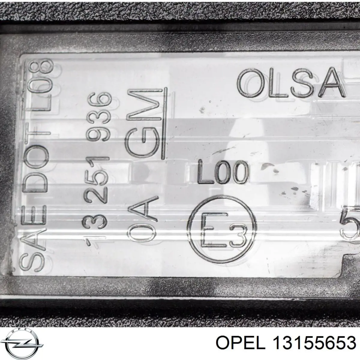 13155653 Opel Lanterna da luz de fundo de matrícula traseira