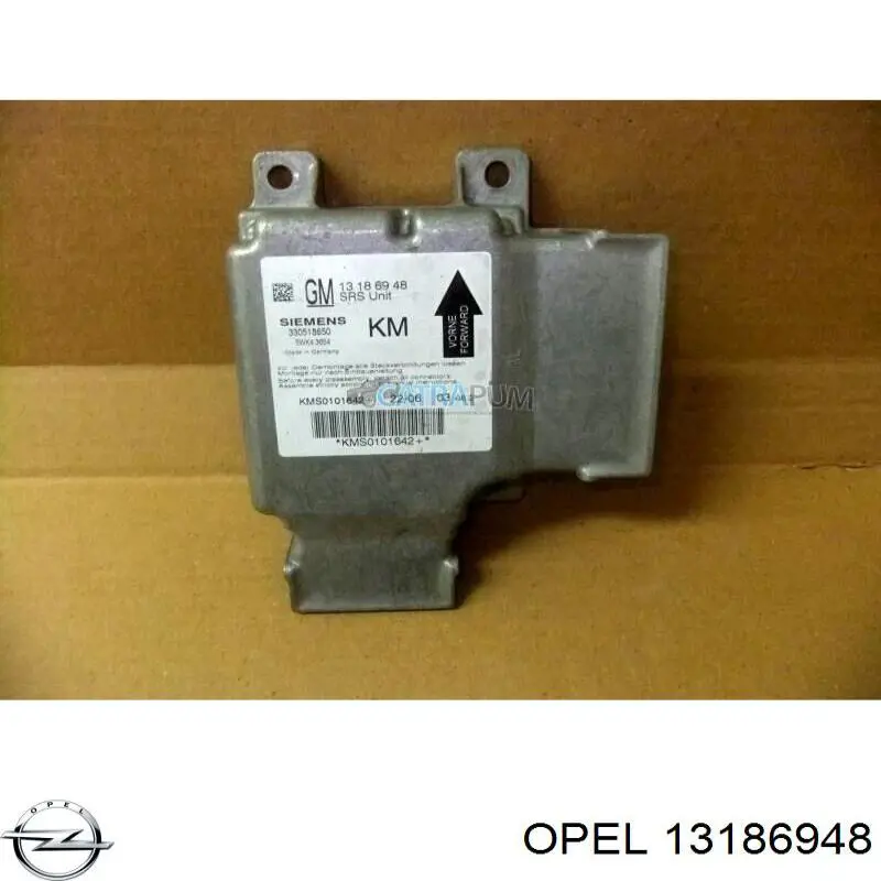 13186948 Opel Módulo processador de controlo da bolsa de ar (Centralina eletrônica AIRBAG)