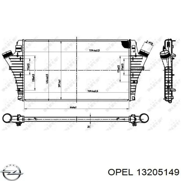 13205149 Opel Radiador de intercooler