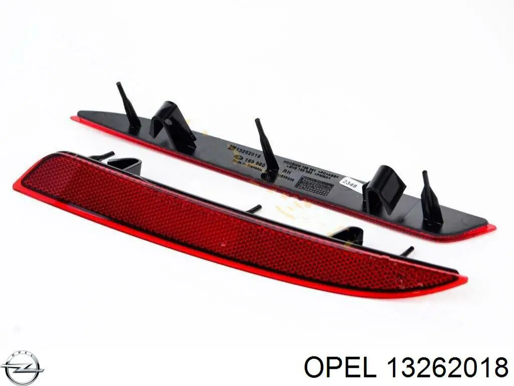 13262018 Opel Retrorrefletor (refletor) do pára-choque traseiro direito