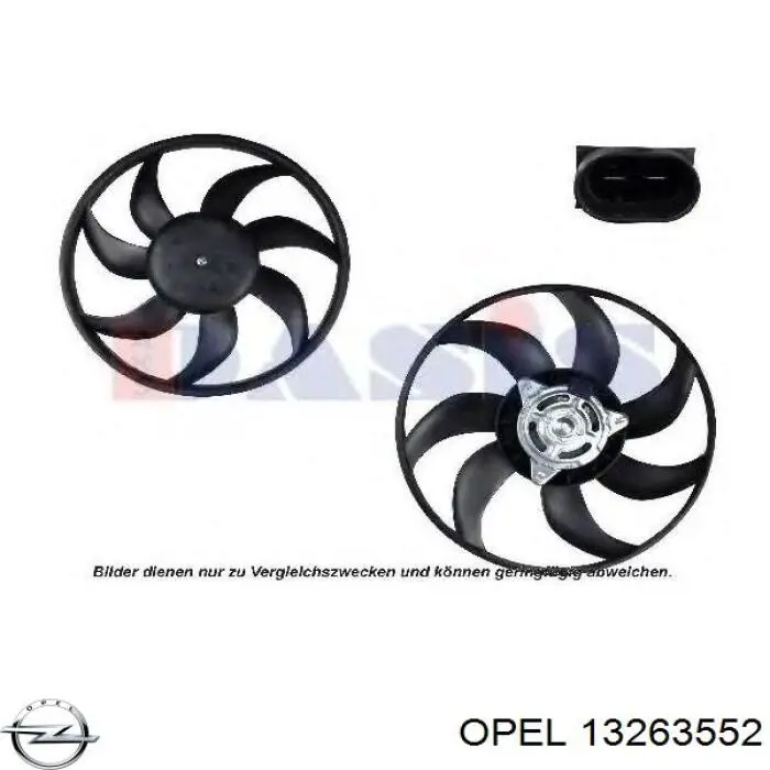 Ventilador elétrico de esfriamento montado (motor + roda de aletas) Opel 13263552 preço, a partir de 95,90 USD