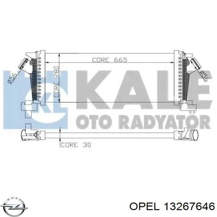 Radiador de intercooler Opel 13267646 preço, a partir de 76,75 USD