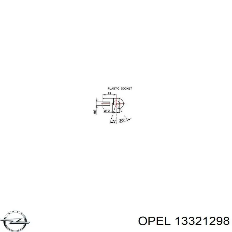 Compre 13321298 Opel Amortecedor de tampa de porta-malas (de 3ª/5ª porta traseira)